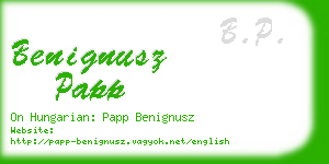 benignusz papp business card